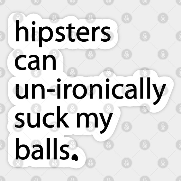 Hipster Balls (Black) Sticker by Roufxis